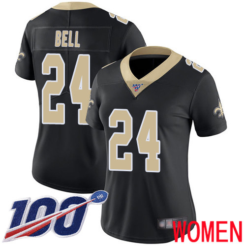 New Orleans Saints Limited Black Women Vonn Bell Home Jersey NFL Football #24 100th Season Vapor Untouchable Jersey->nfl t-shirts->Sports Accessory